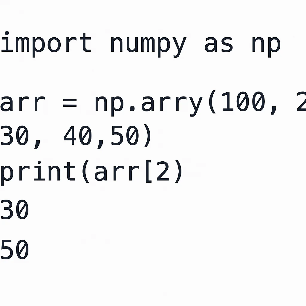 NumPy tek boyutlu indexleme örneği